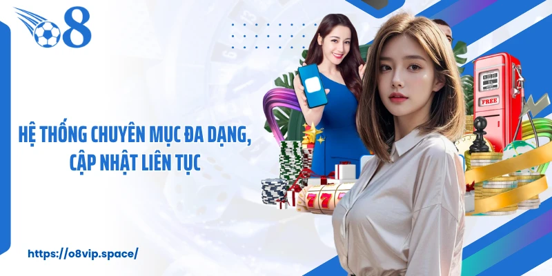 Hệ thống chuyên mục đa dạng, cập nhật liên tục